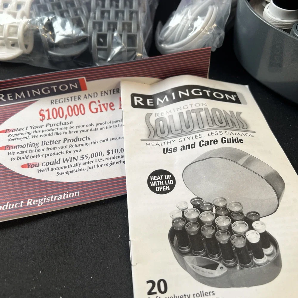 Vtg New- Remington Solutions Ionic Hair Setter Velvet Hot Rollers Curlers KF-201